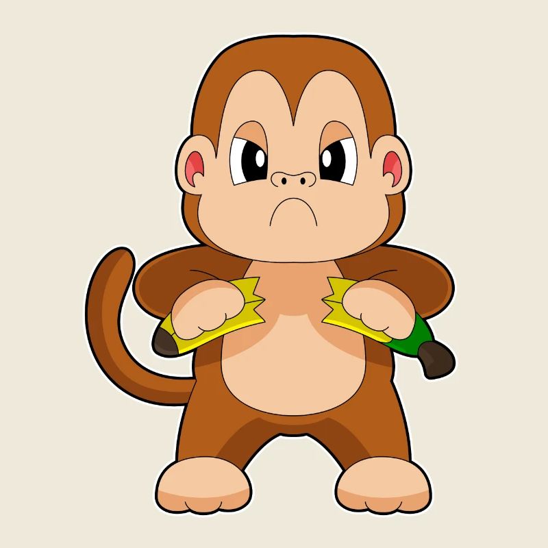 Singe Banane En colère