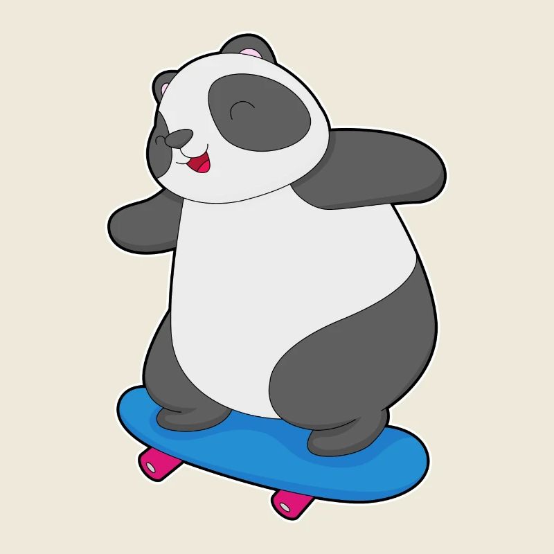 Panda Skater Skateboard