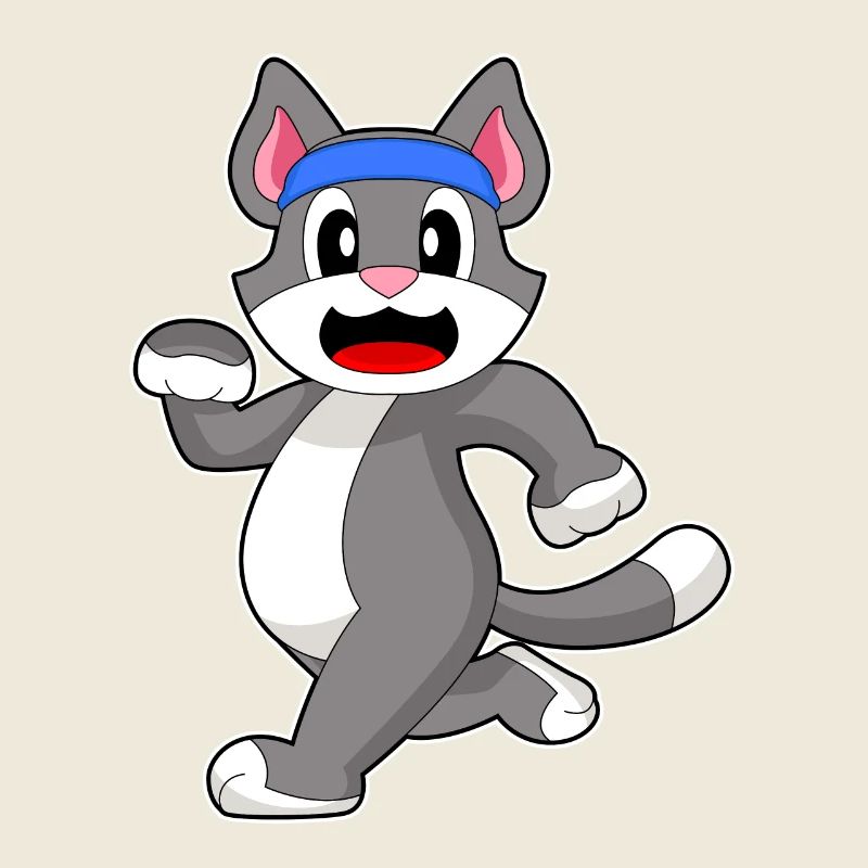 Cat Jogger Jogging Sport