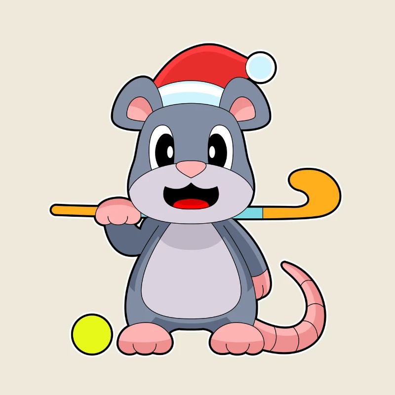 Mouse Christmas Hockey