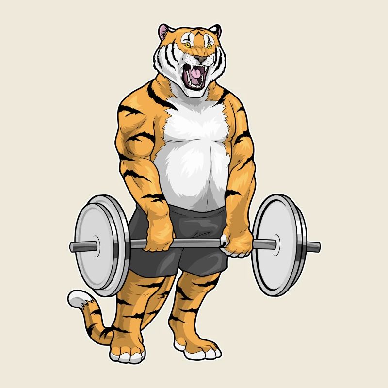 Tiger Bodybuilder Dumbbell Bodybuilding
