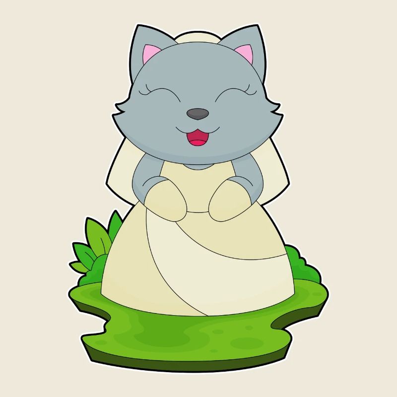 Chat Voile de mariée Mariage