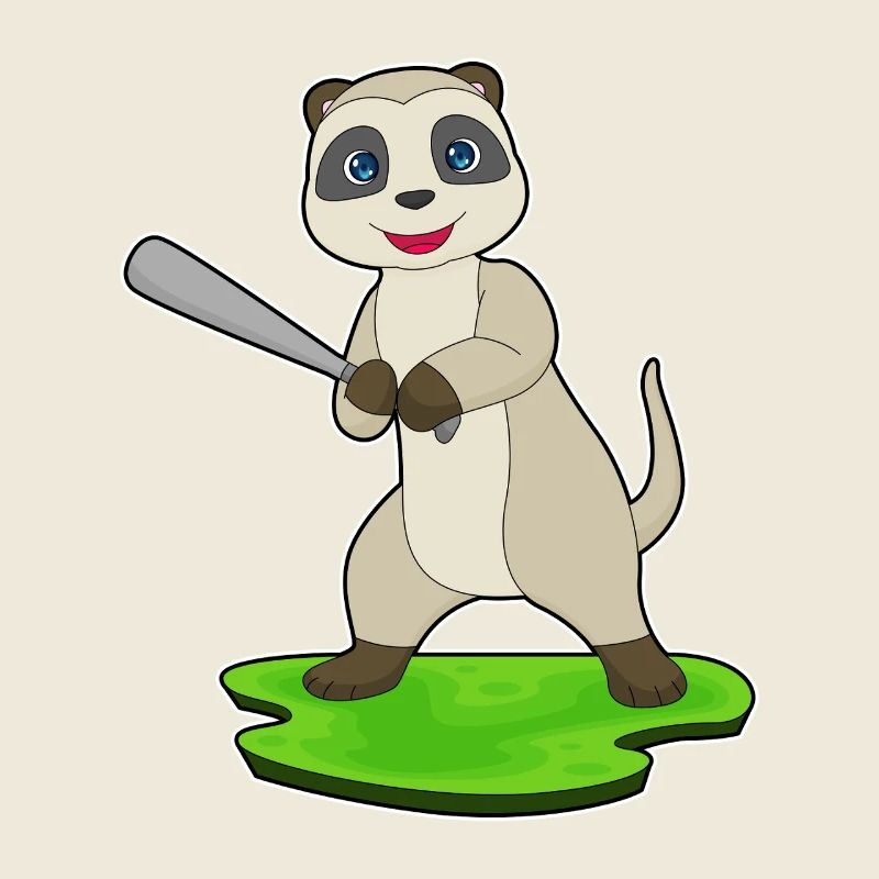 Erdmännchen Baseball Baseballschläger