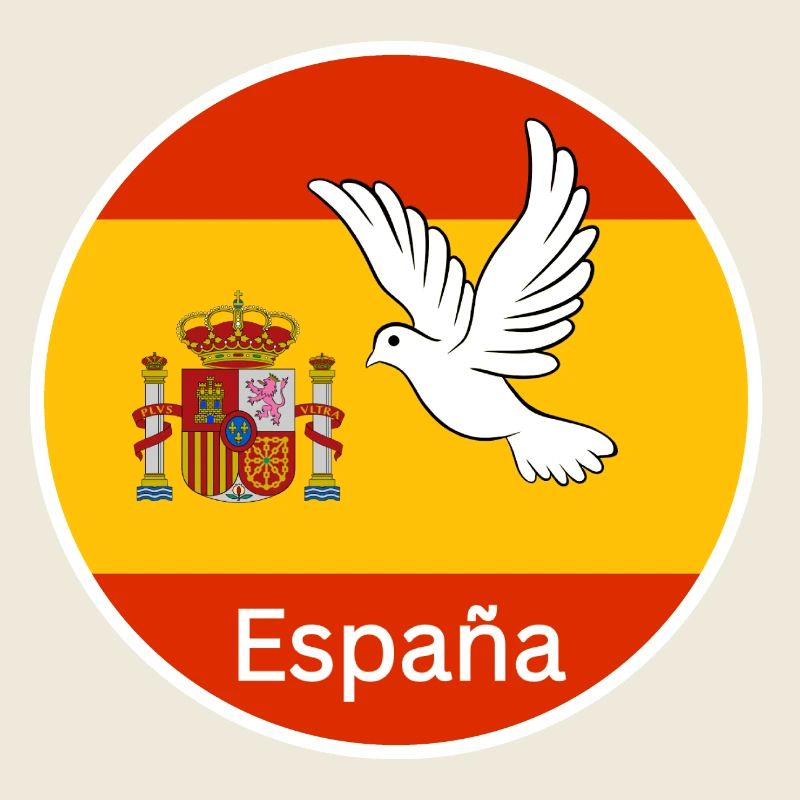 Espagne Espagne Colombe de la Paix Drapeau