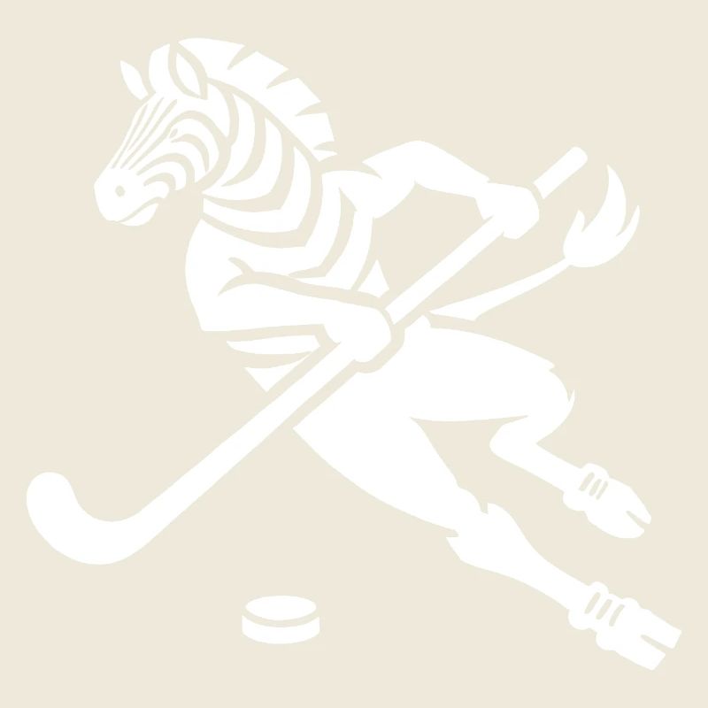 Minimalistisches Zebra Eishockey Silhouette