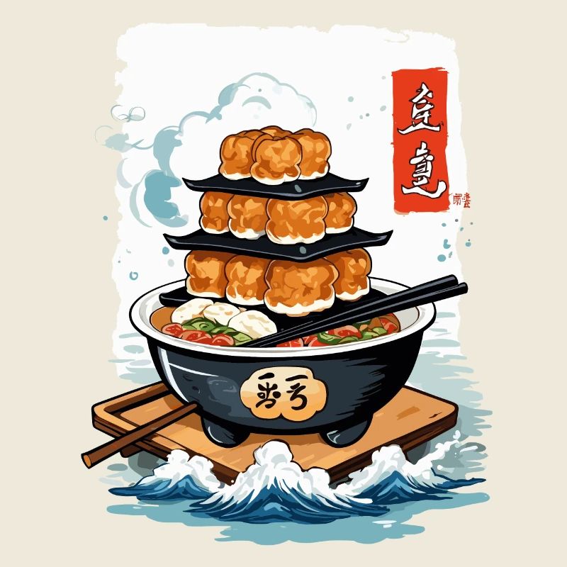 Nourriture asiatique Kanji signe conception esthétique