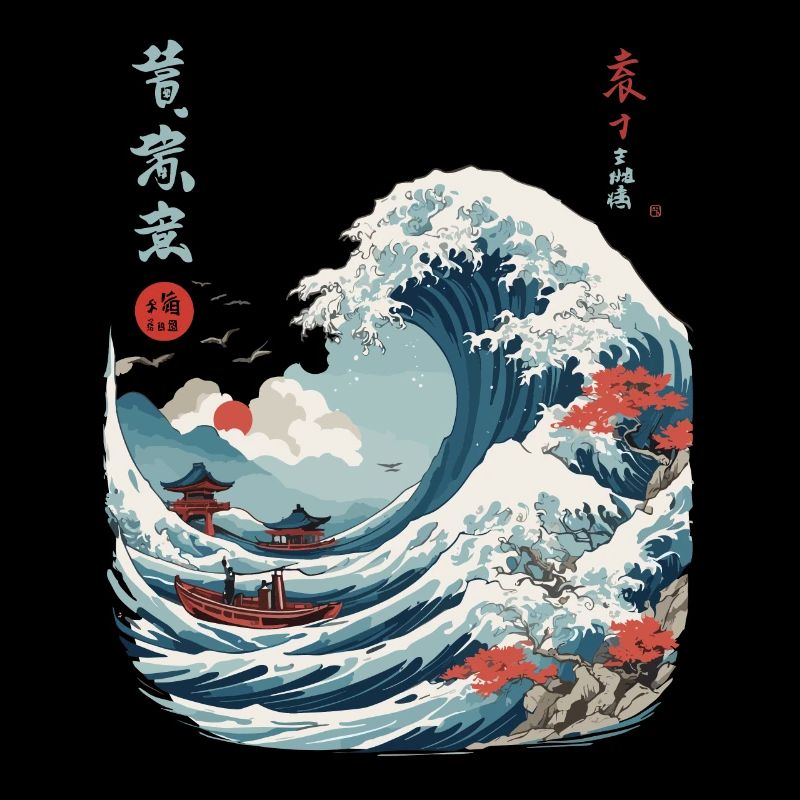 Japanese Kanagawa Wave Vintage Ukiyo-E