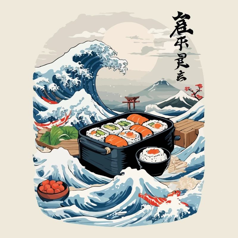 Sushi japonais Ukiyo-E Art Design esthétique