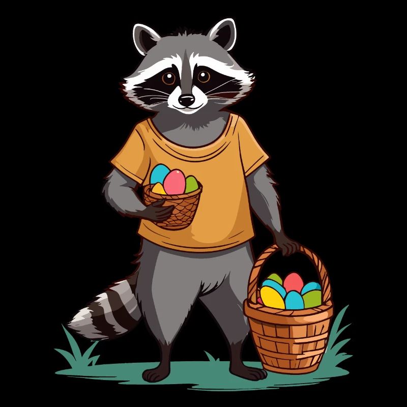 Funny Raccoon Costume Cute Easter Eggs
