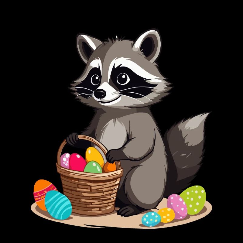Funny Raccoon Costume Cute Easter Eggs