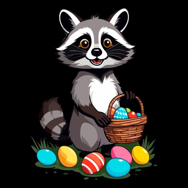 Funny Raccoon Costume Cute Easter Eggs