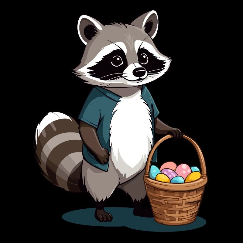 Funny Raccoon Costume Cute Easter Eggs
