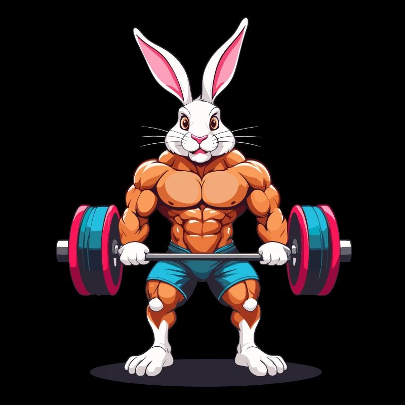 Easter Bunny Body Building Animal Funny Workout