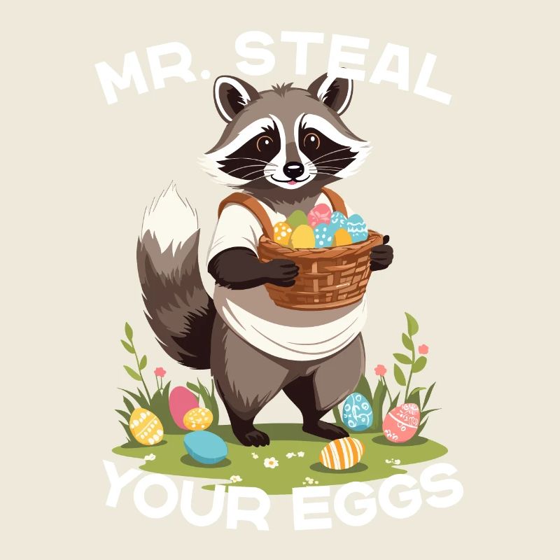 Lustiges Waschbären Eier Dieb Ostern Spruch