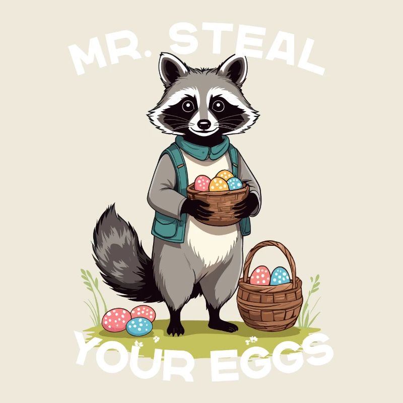 Lustiges Waschbären Eier Dieb Ostern Spruch