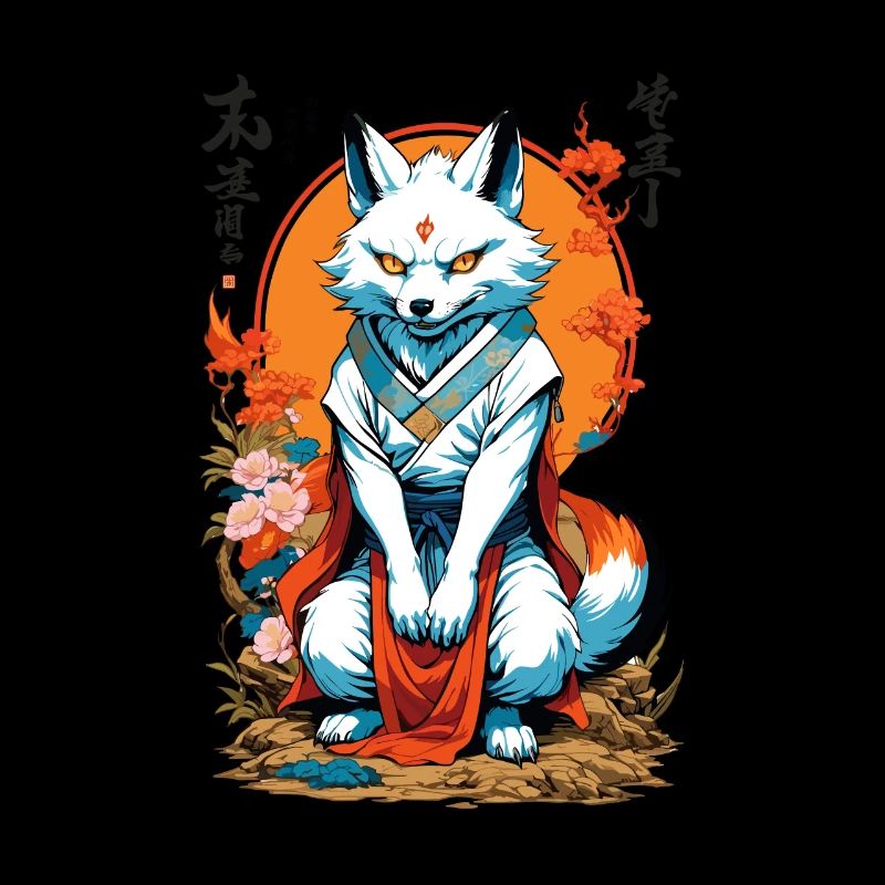 Japanese Kitsune Mask Anime Kawaii Fox Ghost