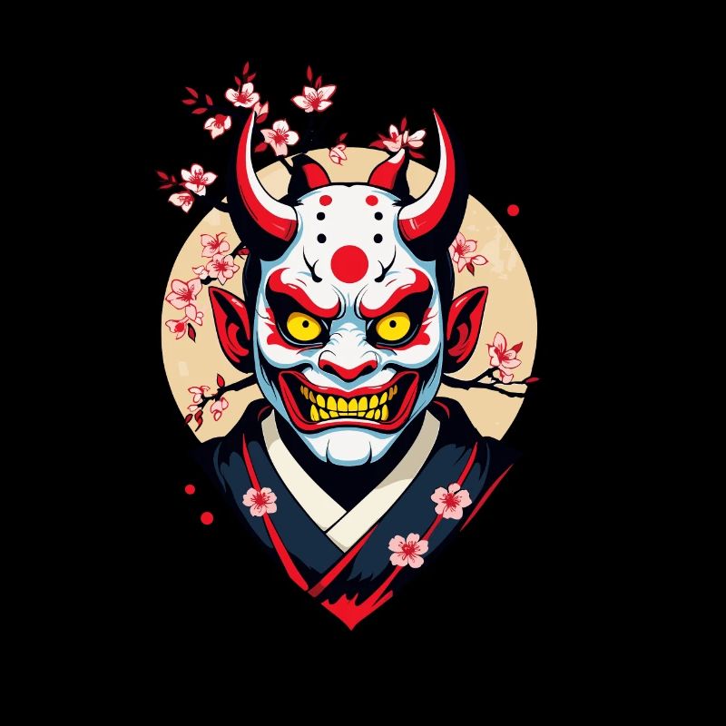 Oni Masque Démon Samouraï Esthétique Yokai