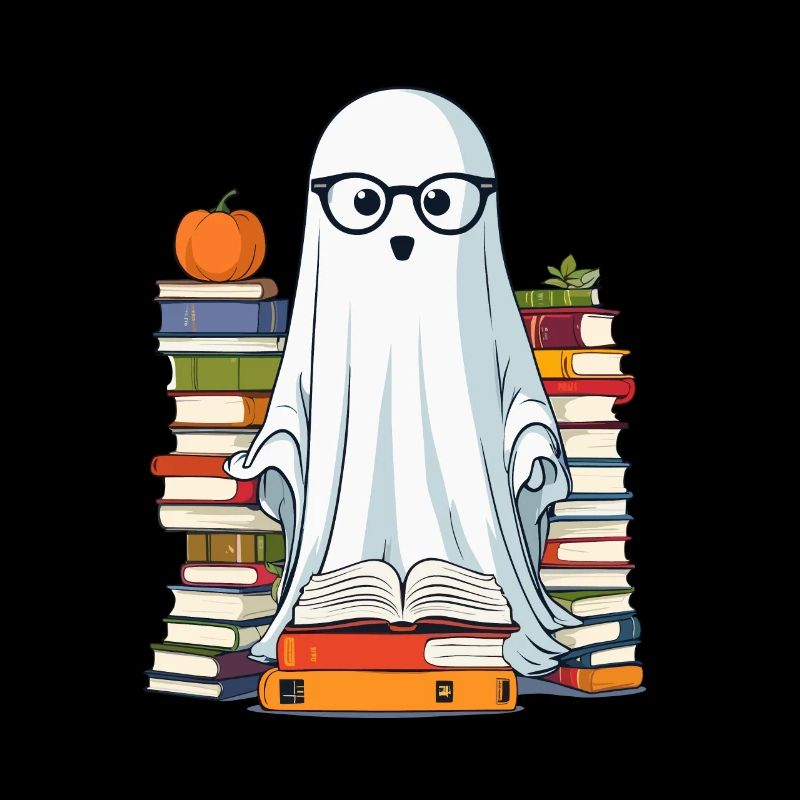 Buchliebhaber Stil Lesendes Halloween Gespenst