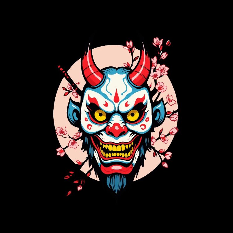 Oni Masque Démon Samouraï Japonais