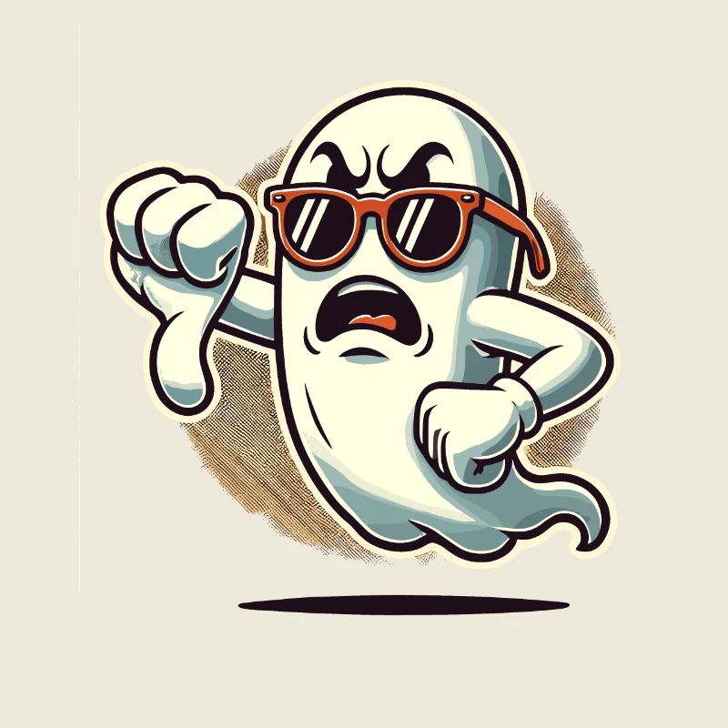 Cool Ghost gives thumbs down Halloween ghost