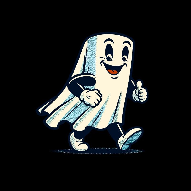Funny Vintage Ghost Retro Art Style