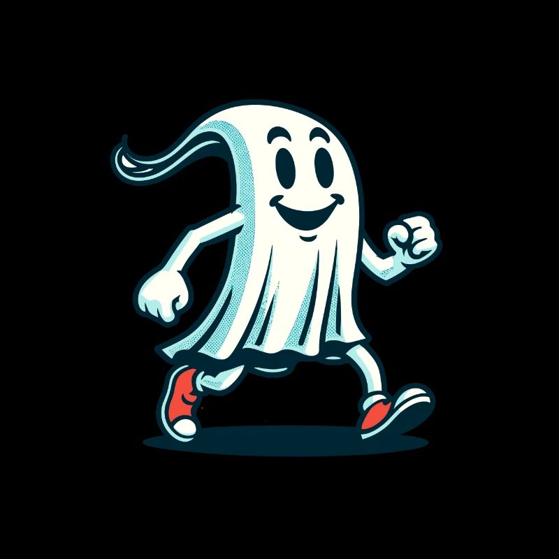Funny Vintage Ghost Retro Art Style