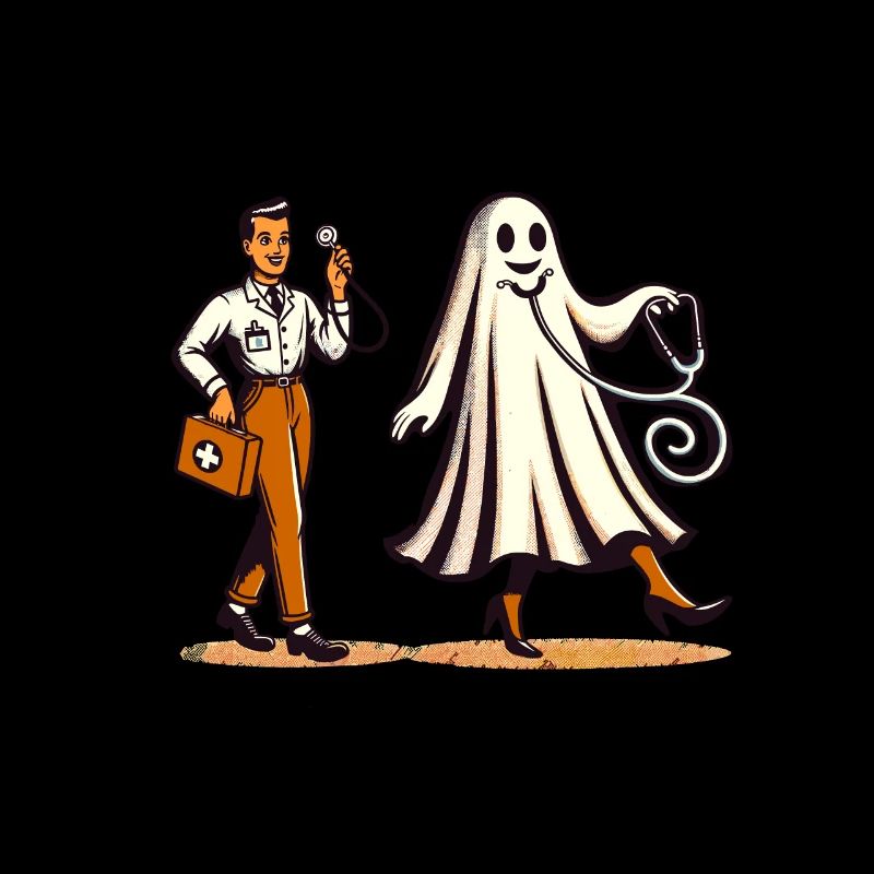 Lustiger Arzt Krankenschwester Halloween Geist