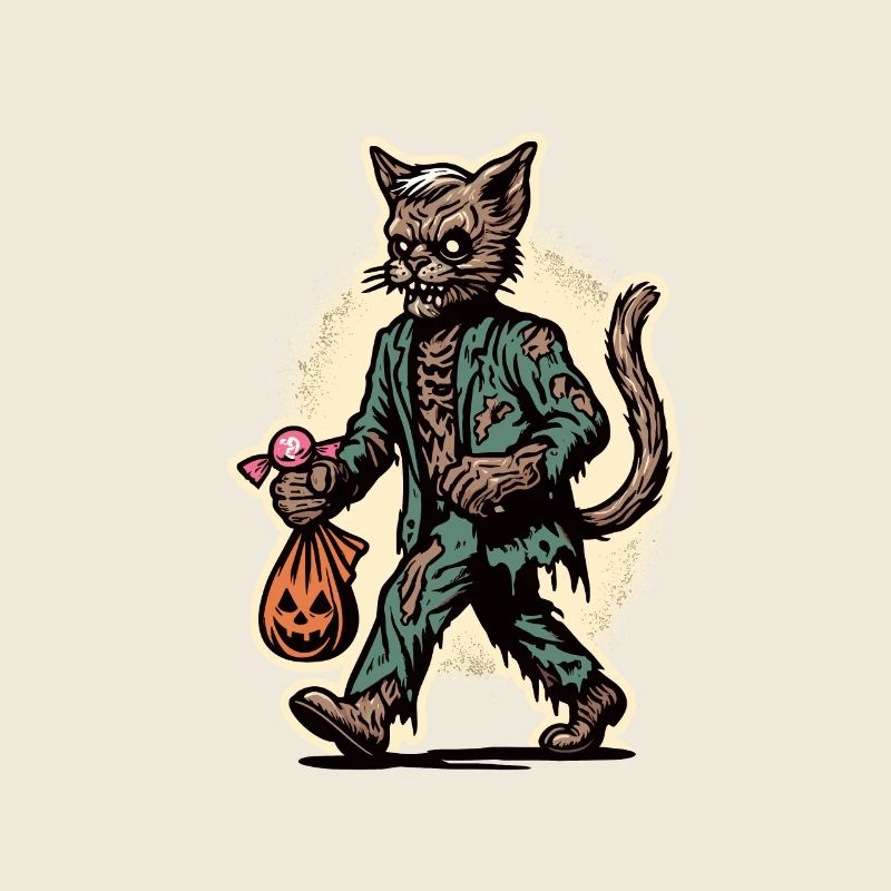Mort-vivant Zombie Chat Mignon Halloween