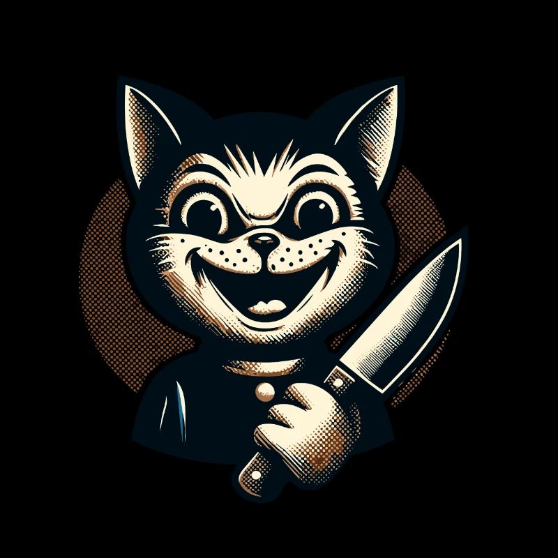Chat effrayant Psycho Pet Décoration d’Halloween