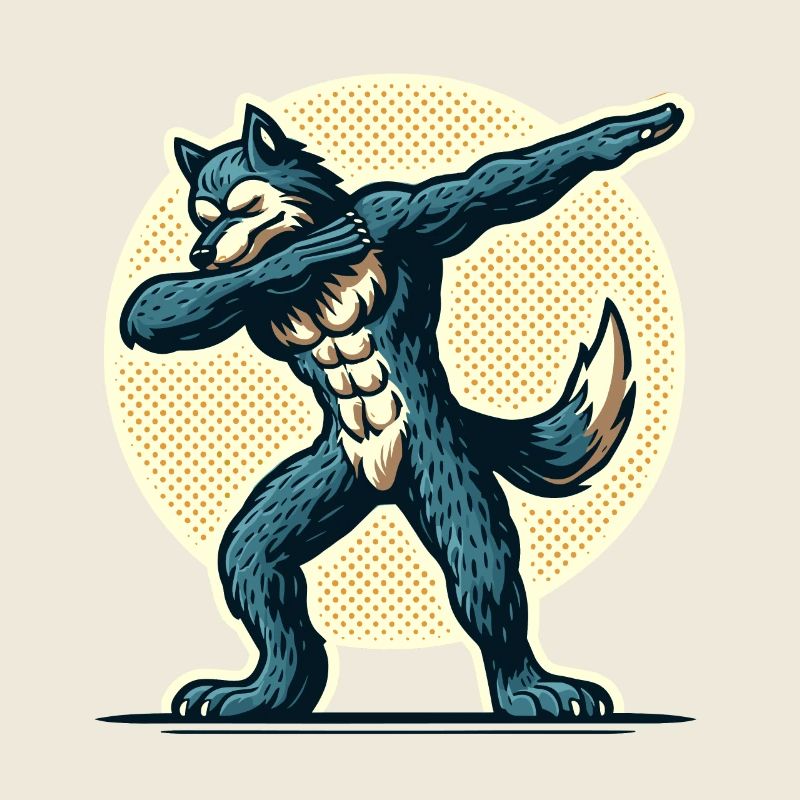 Dabbing Werewolf Funny Dabbing Design Full Moon