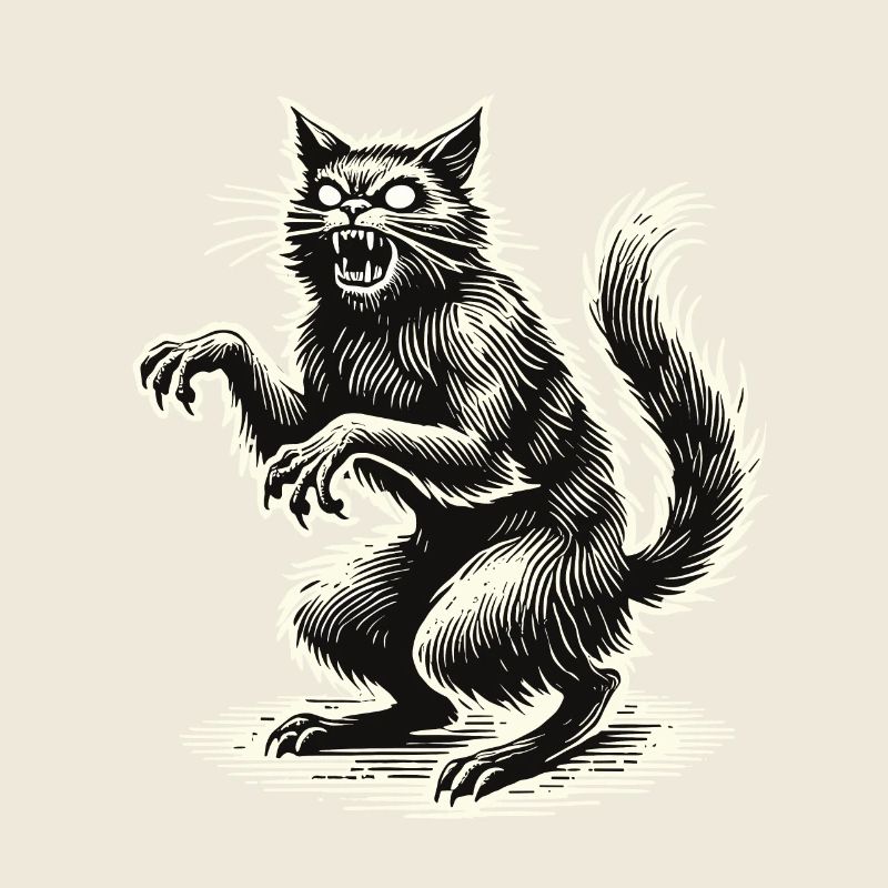 Terrible Witch Cat Scary Horror Cat