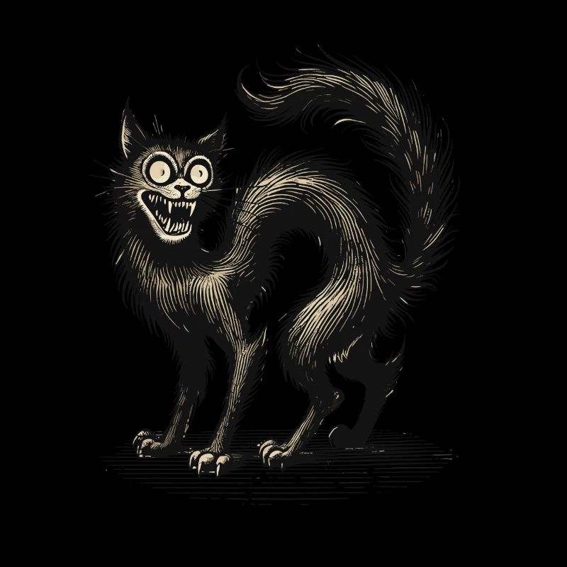 Chat Sorcière Magique Chat Horreur Horrible