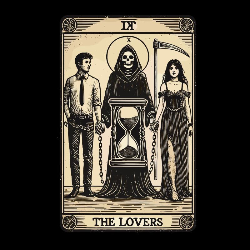 Conception de la carte de tarot Les amoureux Halloween
