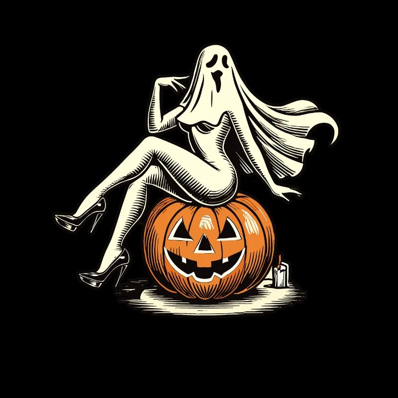 Seductive Ghost Funny Halloween Design