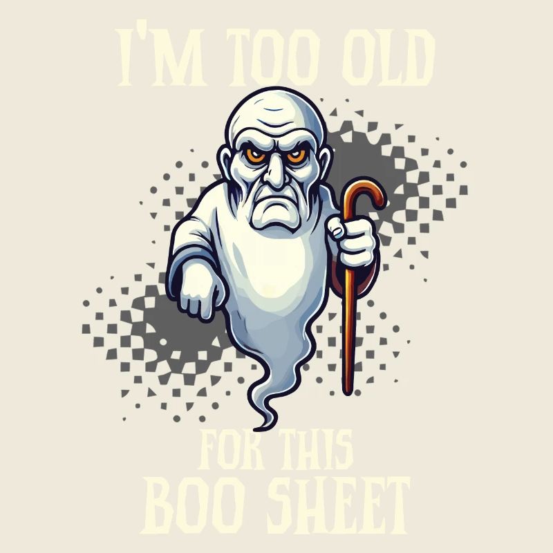 Grumpy Boo Sheet Ghost Funny Saying Design
