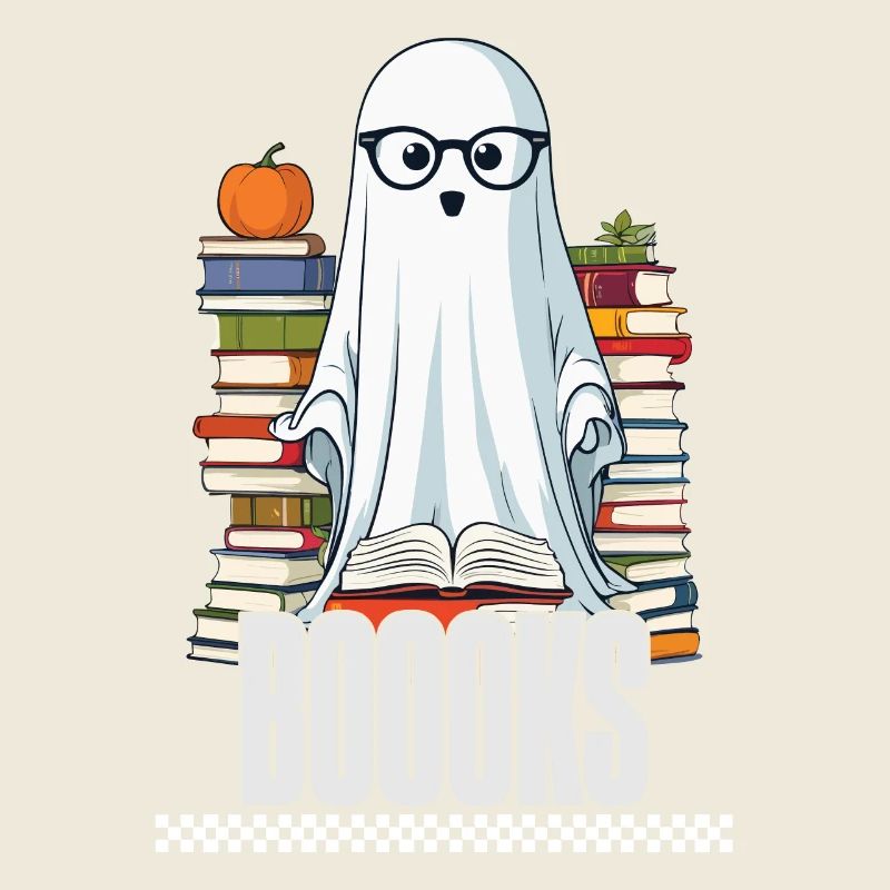 Cute Book Lover Ghost