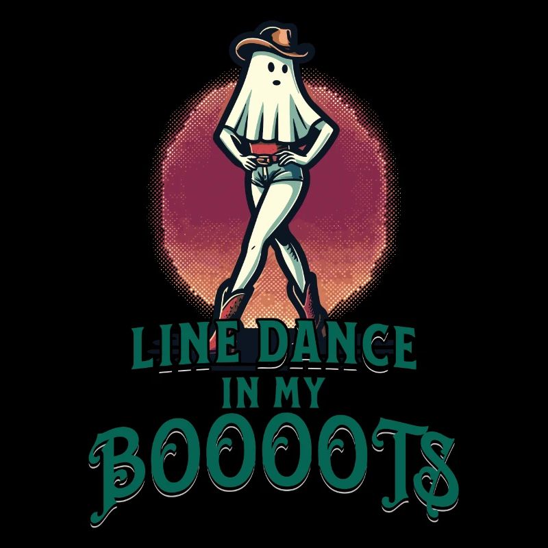 Cowboy Mit Boots Line Dance Gespenst Vintage Retro