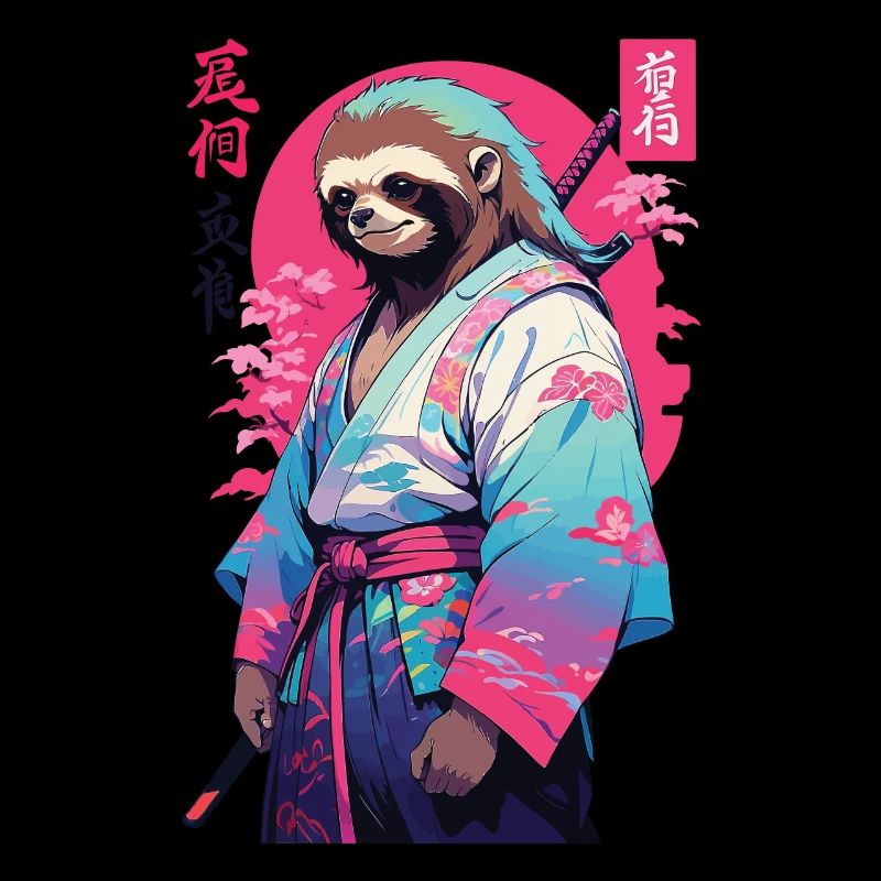 Esthétique Samouraï Paresseux Style Vaporwave