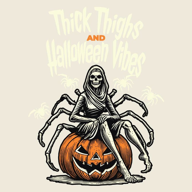 Drôle d’Halloween avec une cuisse épaisse