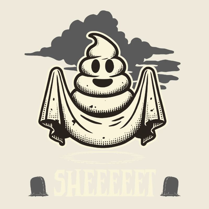 Halloween Caca Pile Ghost Sheet Fun