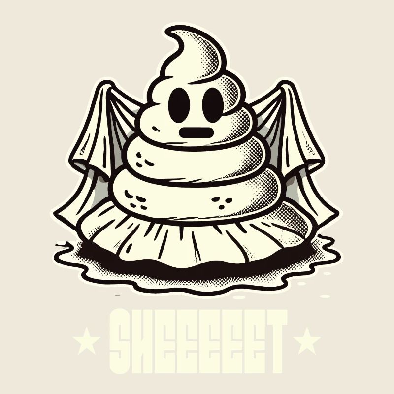 Halloween Poop Pile Ghost Sheet