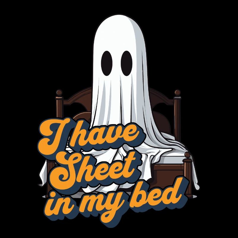Halloween Sheet Im Bett Lustiger Spruch