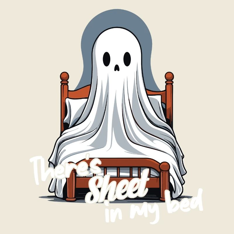 Halloween Sheet Im Bett Lustiger Spruch