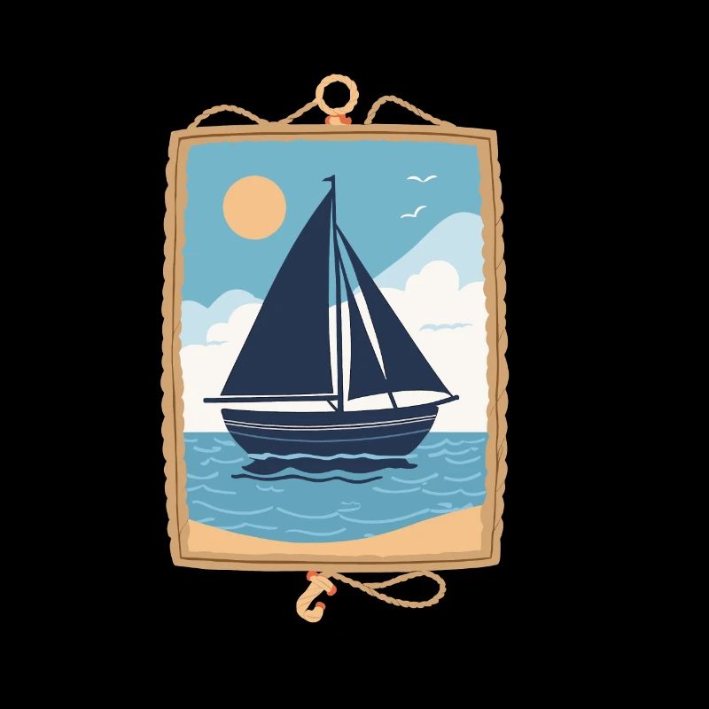 Maritime Segelboot Am Meer Wandbild