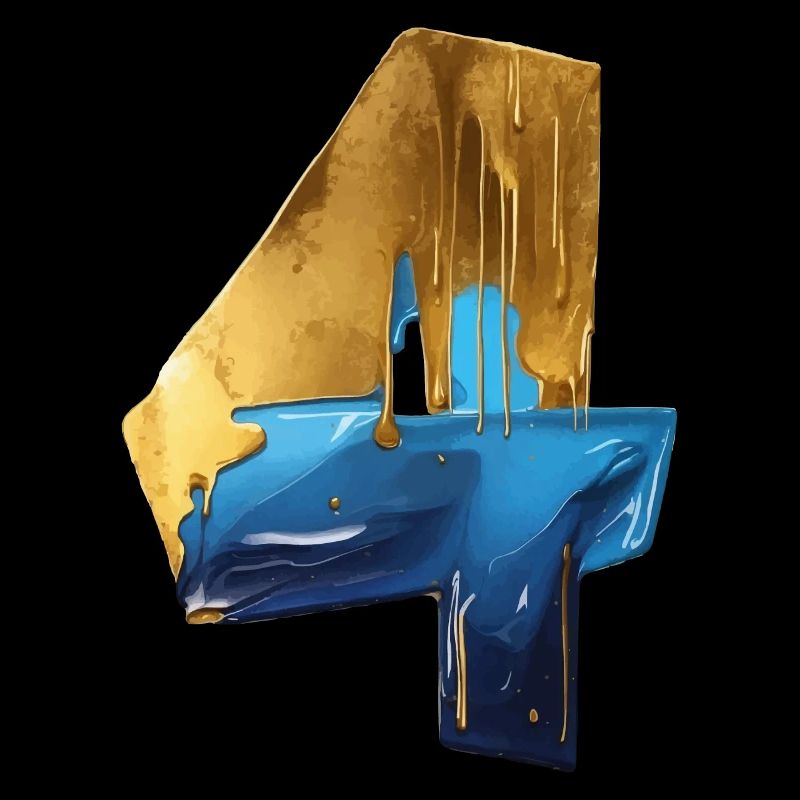 NO. 4 NUMBER 4 COOL 4TH BIRTHDAY