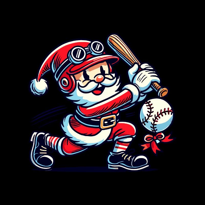 Weihnachtsmann Schwingt Baseballschläger