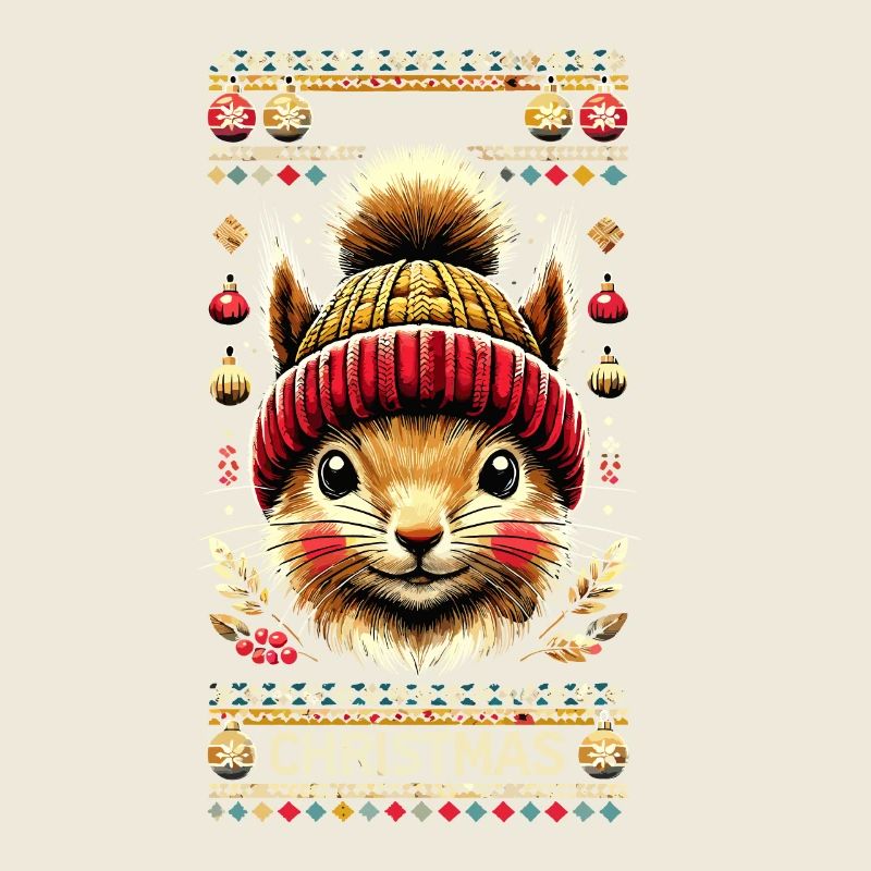 Joyeux Noël avec un écureuil mignon