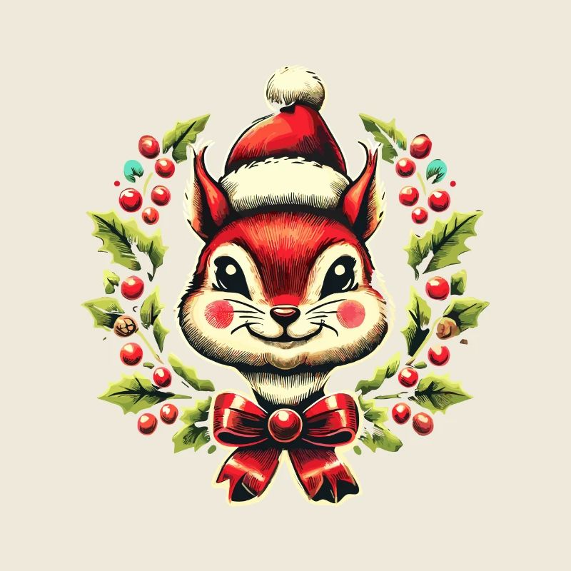 Joyeux écureuil Noël Festif