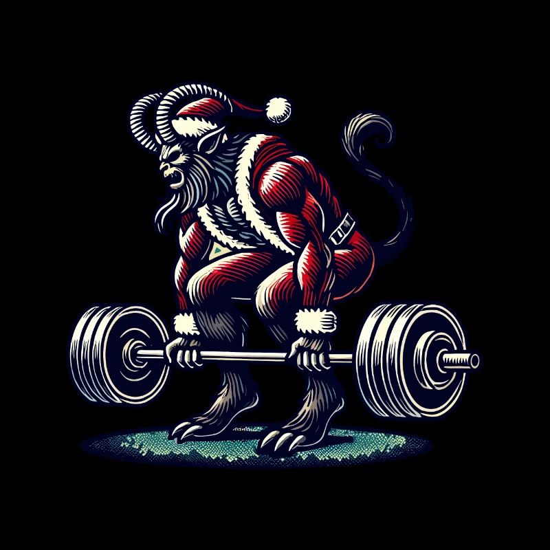Christmas Krampus Bodybuilder Muscle Training