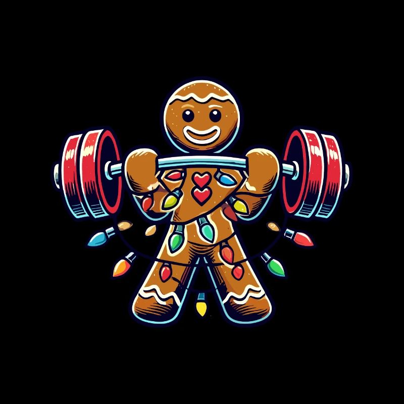 Christmas Gingerbread Bodybuilder Humor